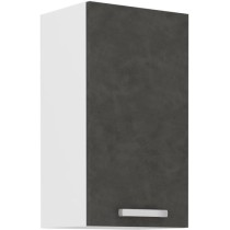 Meuble haut 1 porte battante - Gris mat - L 40 x P 31,6 x 72 cm - LASS