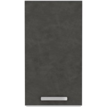 Meuble haut 1 porte battante - Gris mat - L 40 x P 31,6 x 72 cm - LASS