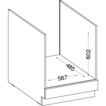 Meuble bas pour four encastrable avec plan de travail - Gris mat - L 6