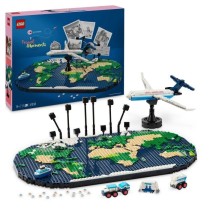 LEGO Family 41838 Souvenirs de Voyages - Carte du Monde - Cadeau pour les Voyageurs