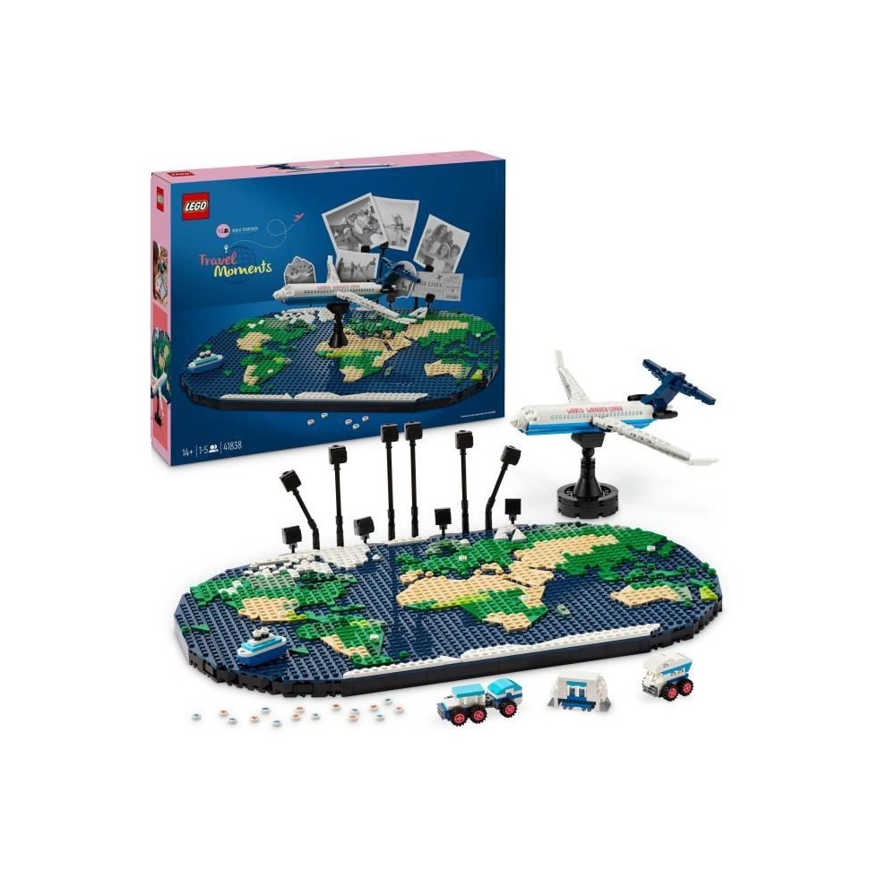 LEGO Family 41838 Souvenirs de Voyages - Carte du Monde - Cadeau pour les Voyageurs