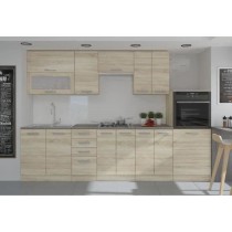 LASSEN Cuisine complete L 300 cm avec demi-colonne four et hotte - Dé