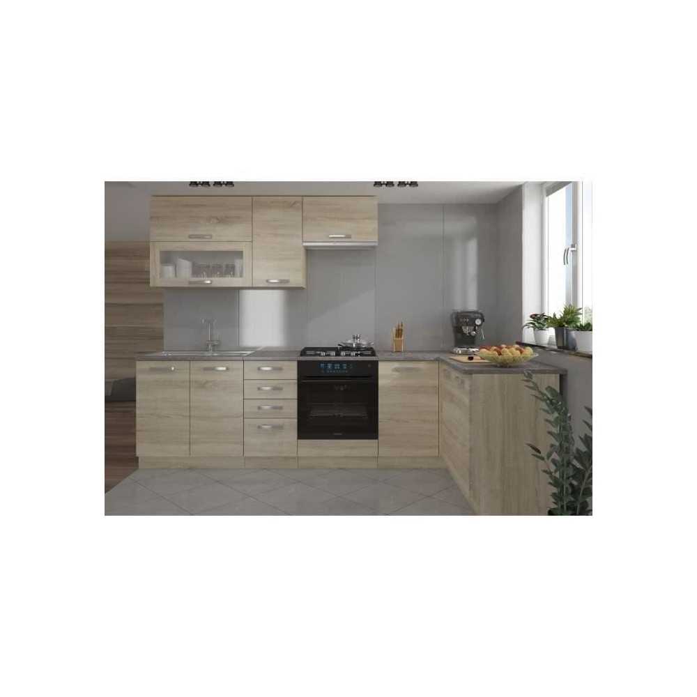 LASSEN Cuisine complete d'angle 240x165 cm avec plan de travail - Angl