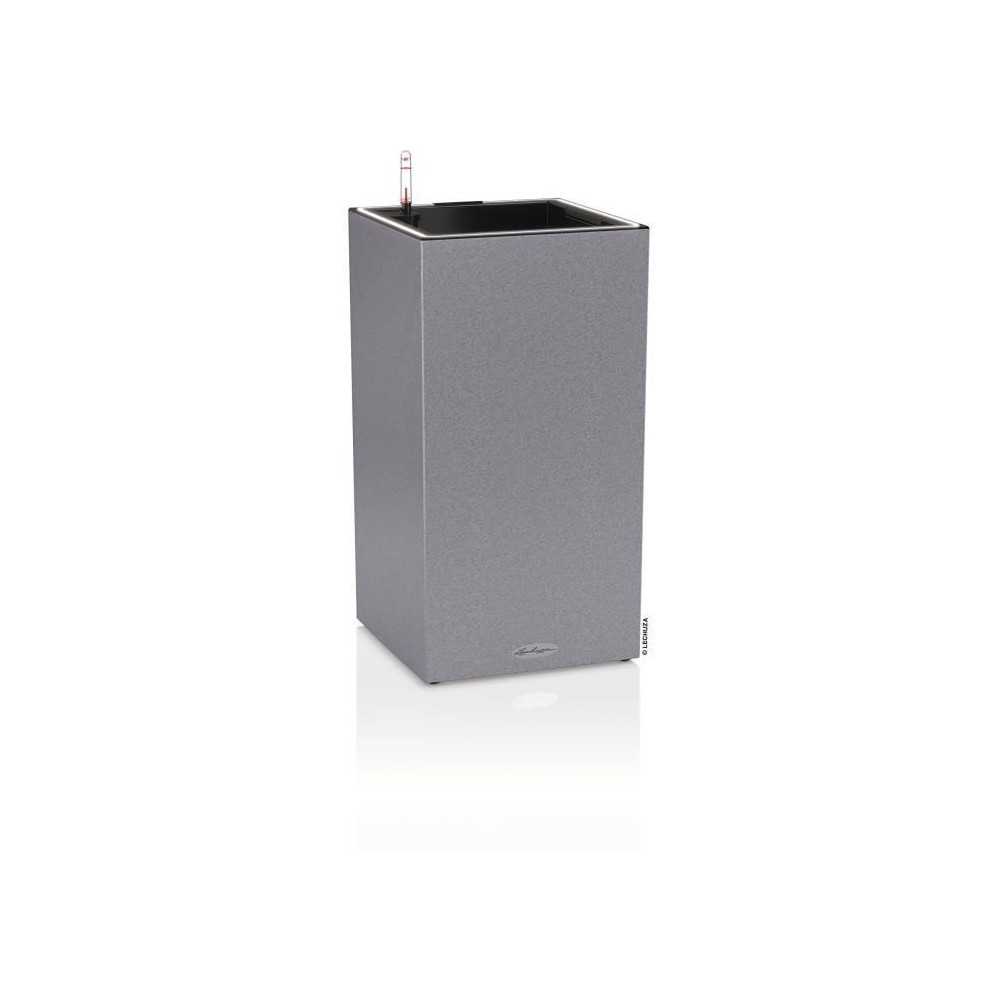 Pot de fleur LECHUZA Canto Stone Colonne 30 - kit complet LED, gris pi