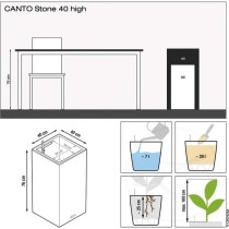 Pot de fleur LECHUZA Canto Stone Colonne 40 - kit complet, beige sable