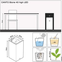 Pot de fleur LECHUZA Canto Stone Colonne 40 - kit complet LED, blanc q