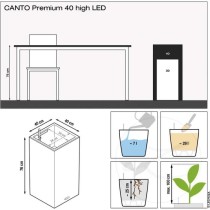 Pot de fleur LECHUZA Canto Premium Colonne 40 - kit complet LED, blanc