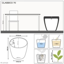 Pot de fleur LECHUZA Classico Premium 70 - kit complet, blanc brillant