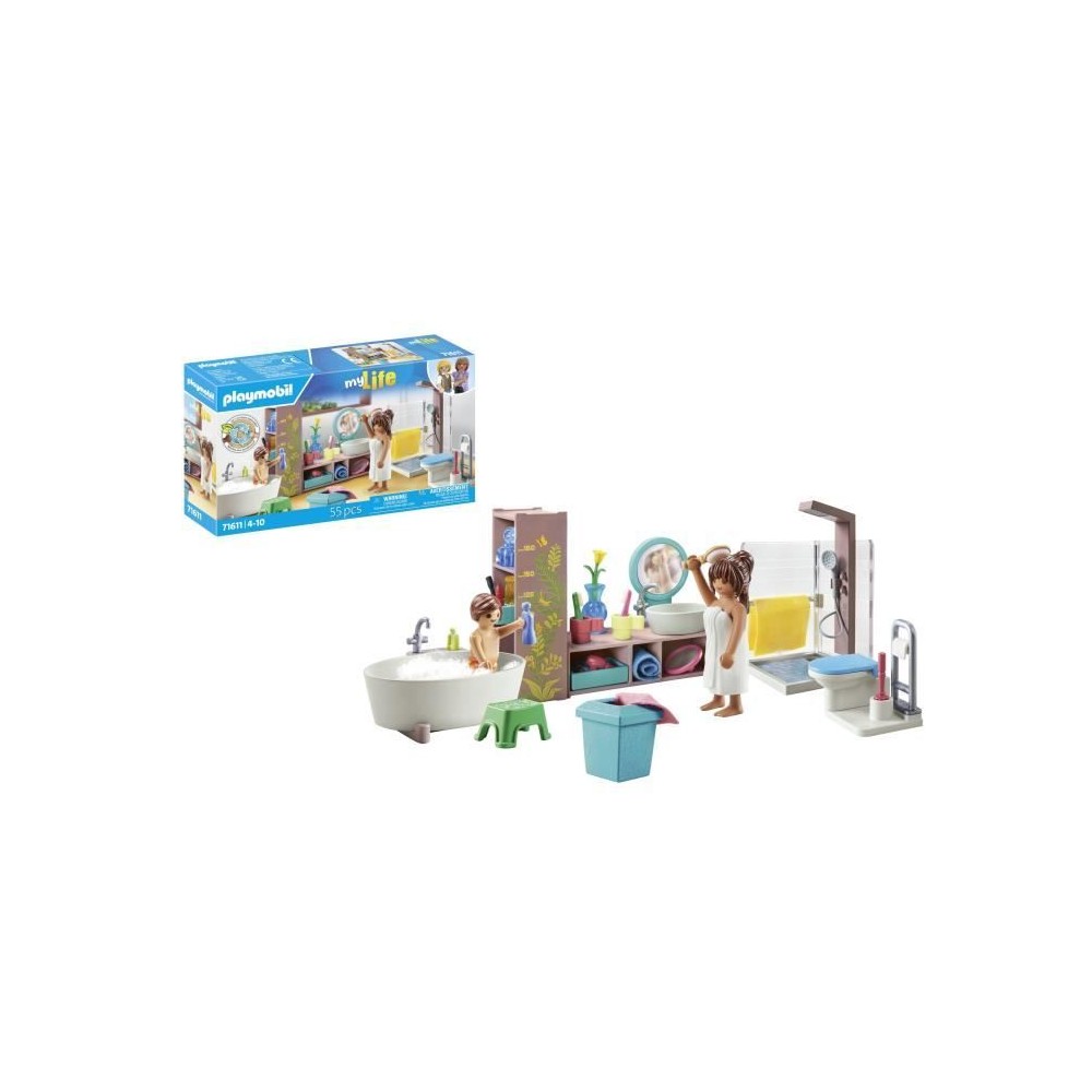 PLAYMOBIL - 71611 - Salle de bains baignoire