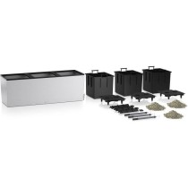 Pot de fleur LECHUZA Trio Stone 30 - kit complet, blanc quartz