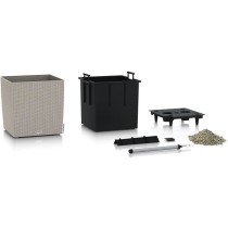 Pot de fleur LECHUZA Cube Cottage 50 - kit complet, brun sable