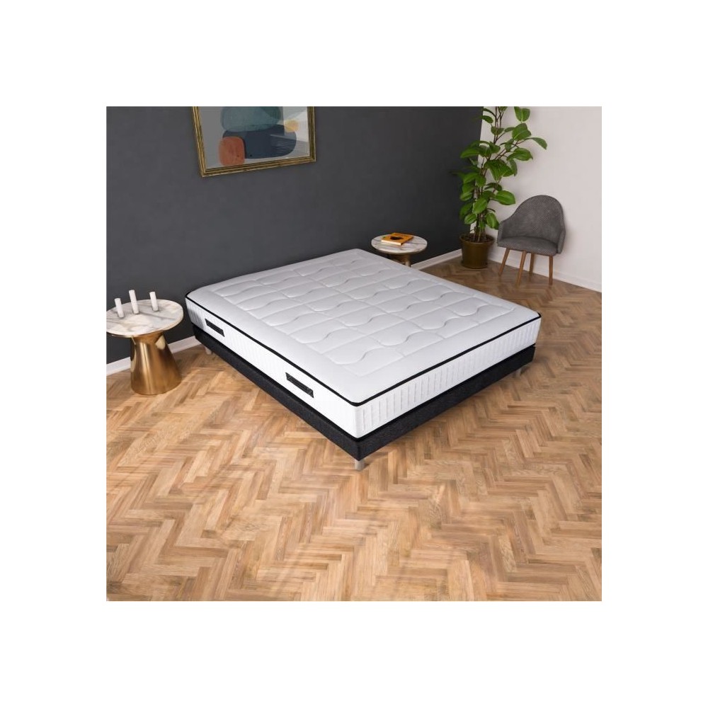 Matelas 160 x 200cm - Ressorts ensachés et mémoire de forme - 24 cm - Ferme - EXCELLENCE COLLECTION Berlin