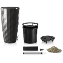 Pot de fleur LECHUZA Diamante Premium - kit complet, anthracite métal