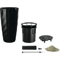 Pot de fleur LECHUZA Diamante Premium - kit complet, noir brillant