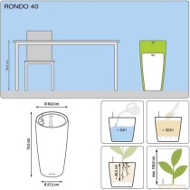 Pot de fleur LECHUZA Rondo Premium 40 - kit complet, anthracite métal