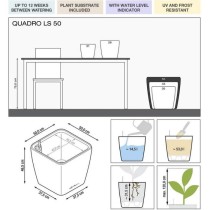 Pot de fleur - LEC - Quadro Premium LS 50 - blanc brillant - systeme d