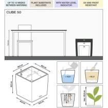 Pot de fleur - LEC - Cube Premium 50 - blanc brillant - résistant aux