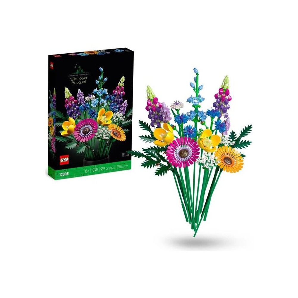 LEGO Icons 10313 Bouquet de Fleurs Sauvages, Plantes Artificielles ave