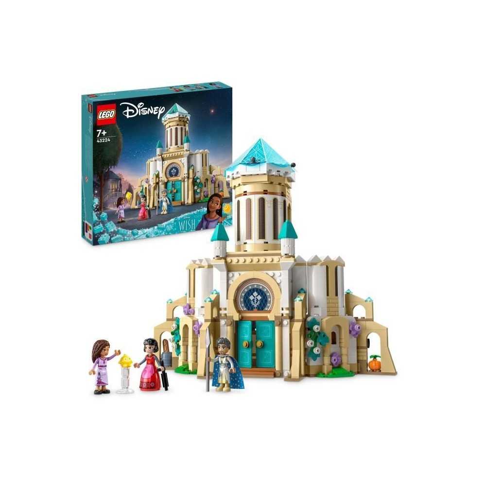 LEGO Disney Wish 43224 Le Château du Roi Magnifico, Jouet Tiré du Fi