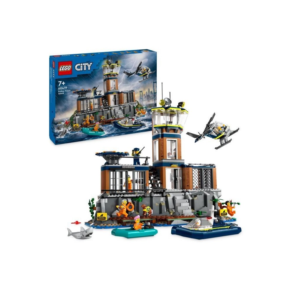 LEGO 60419 City La Prison de la Police en Haute Mer, Jouet avec Hélic