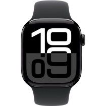 Apple Watch Series 10 GPS - 42mm - Boîtier Jet Black Aluminium - Bracelet Black Sport Band - M/L