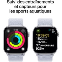 Apple Watch Series 10 GPS - 46mm - Boîtier Silver Aluminium - Bracelet Blue Cloud Sport Loop