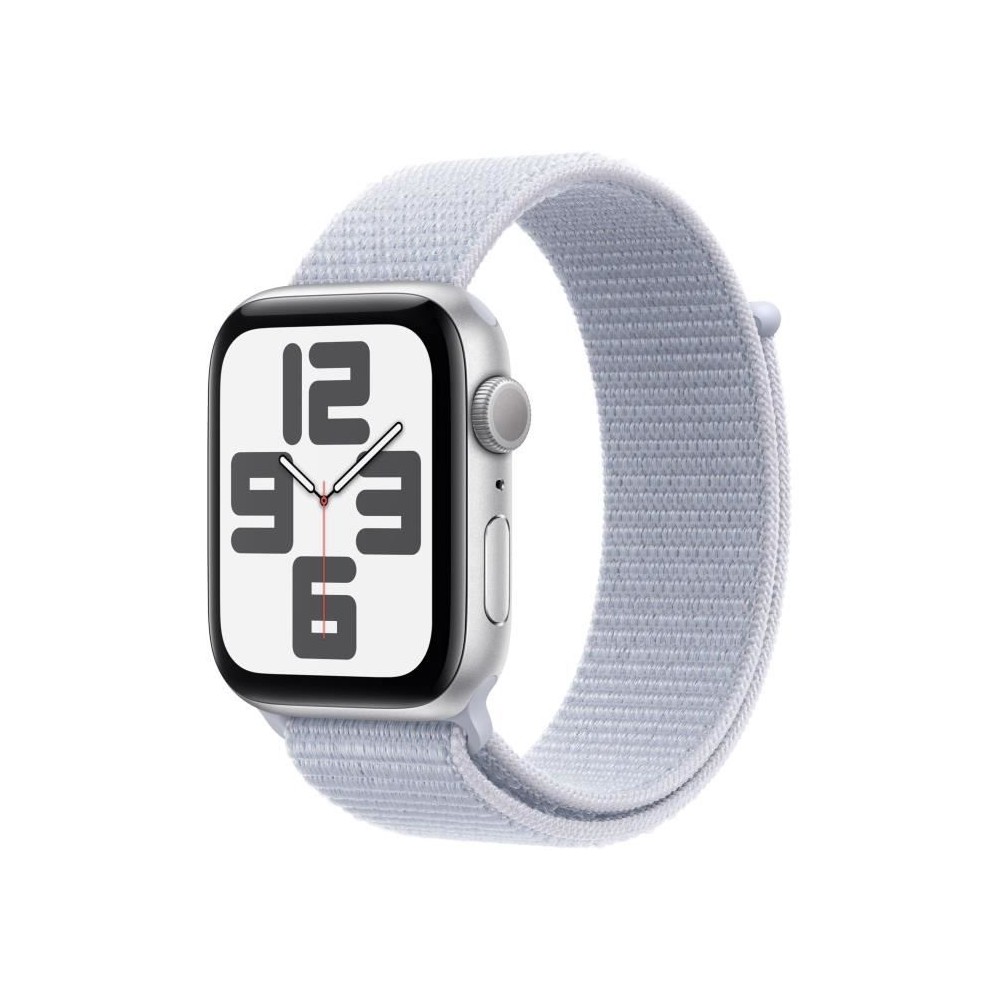 Apple Watch SE GPS - 44mm - Boîtier Silver Aluminium - Bracelet Blue Cloud Sport Loop