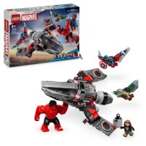 LEGO Marvel 76292 Captain America vs Hulk rouge - Avion de chasse a co