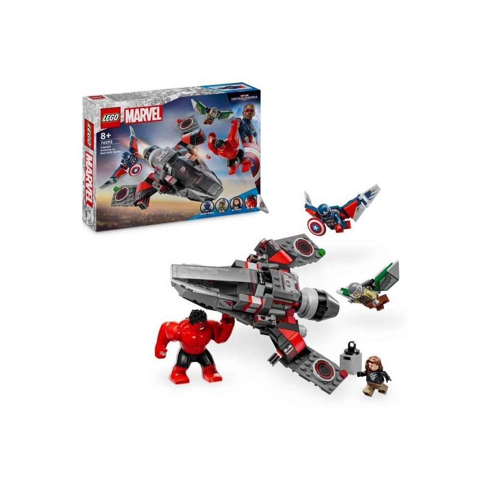 LEGO Marvel 76292 Captain America vs Hulk rouge - Avion de chasse a co