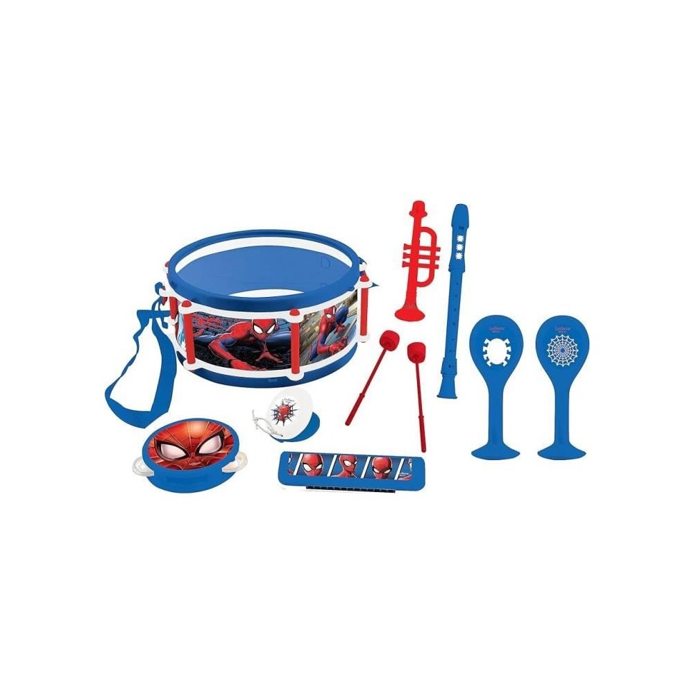 Lexibook - Set Musical Spider-Man - 7 instruments - Rangement dans le