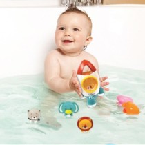 Jeu de bain fusée avec 3 animaux souples - LEXIBOOK - pour enfants de