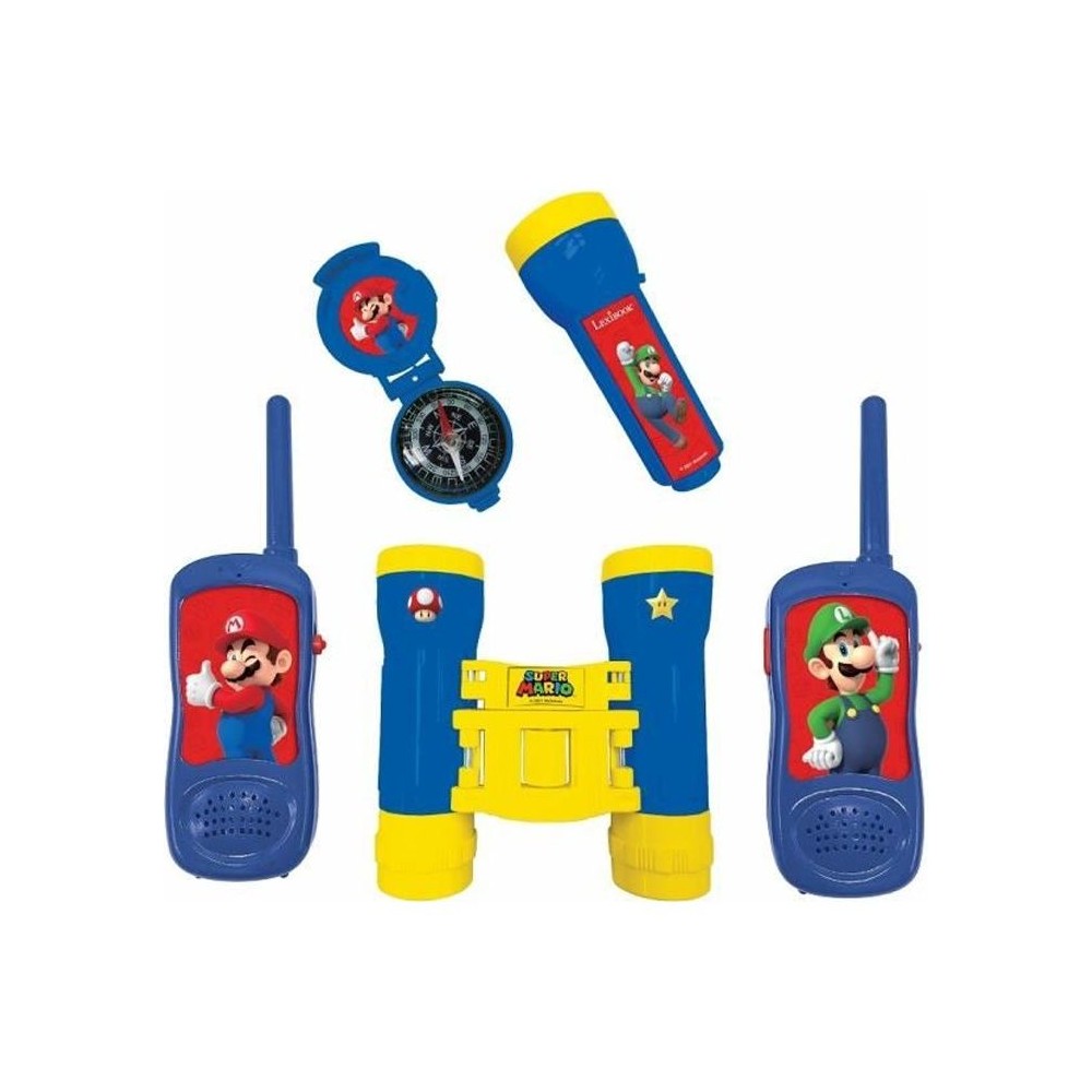 Lexibook - Kit d'aventurier Super Mario - Talkie-Walkies, jumelles, la