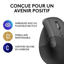 Souris ergonomique - Sans fil - Logitech - Lift - Droitier - Graphite