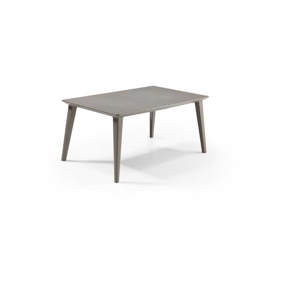 Table de jardin - rectangulaire 160cm - cappuccino - en résine - 6 pe