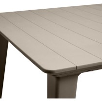 Table de jardin - rectangulaire 160cm - cappuccino - en résine - 6 pe