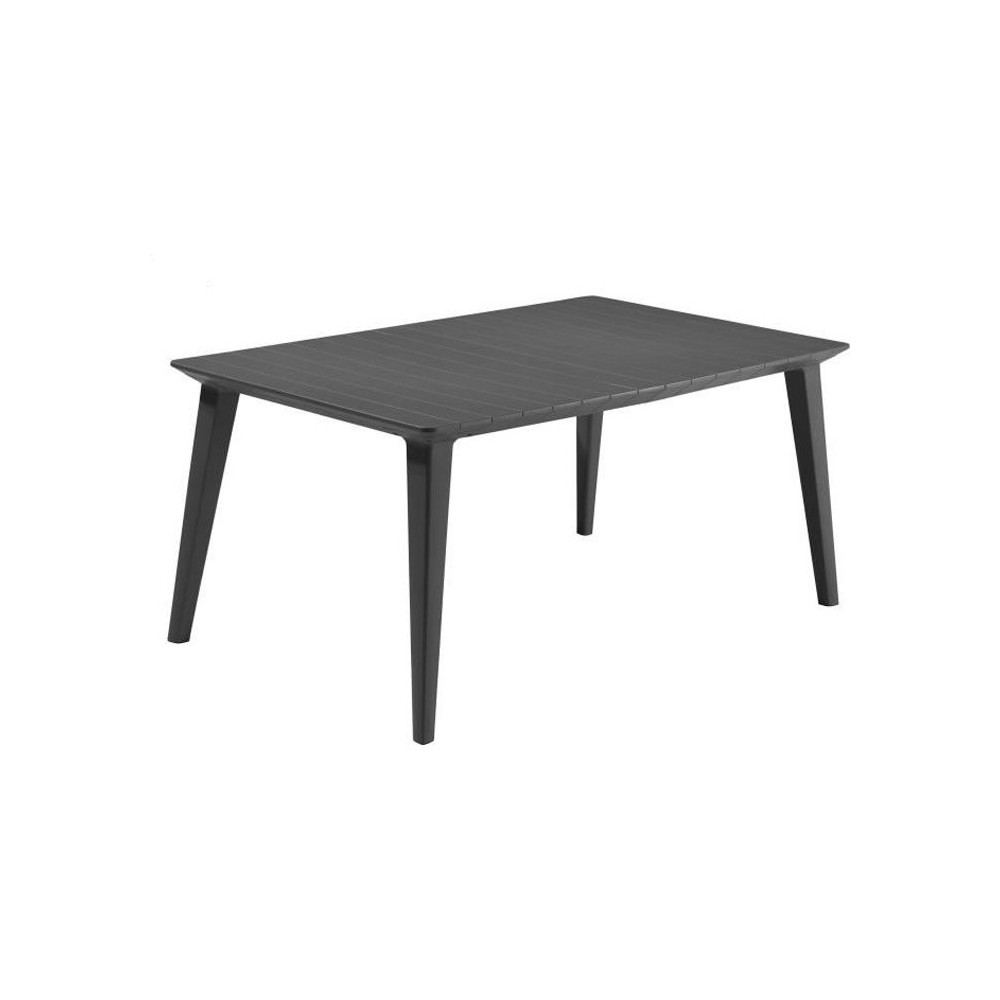 Table de jardin - rectangulaire 160cm - gris graphite - en résine - 6