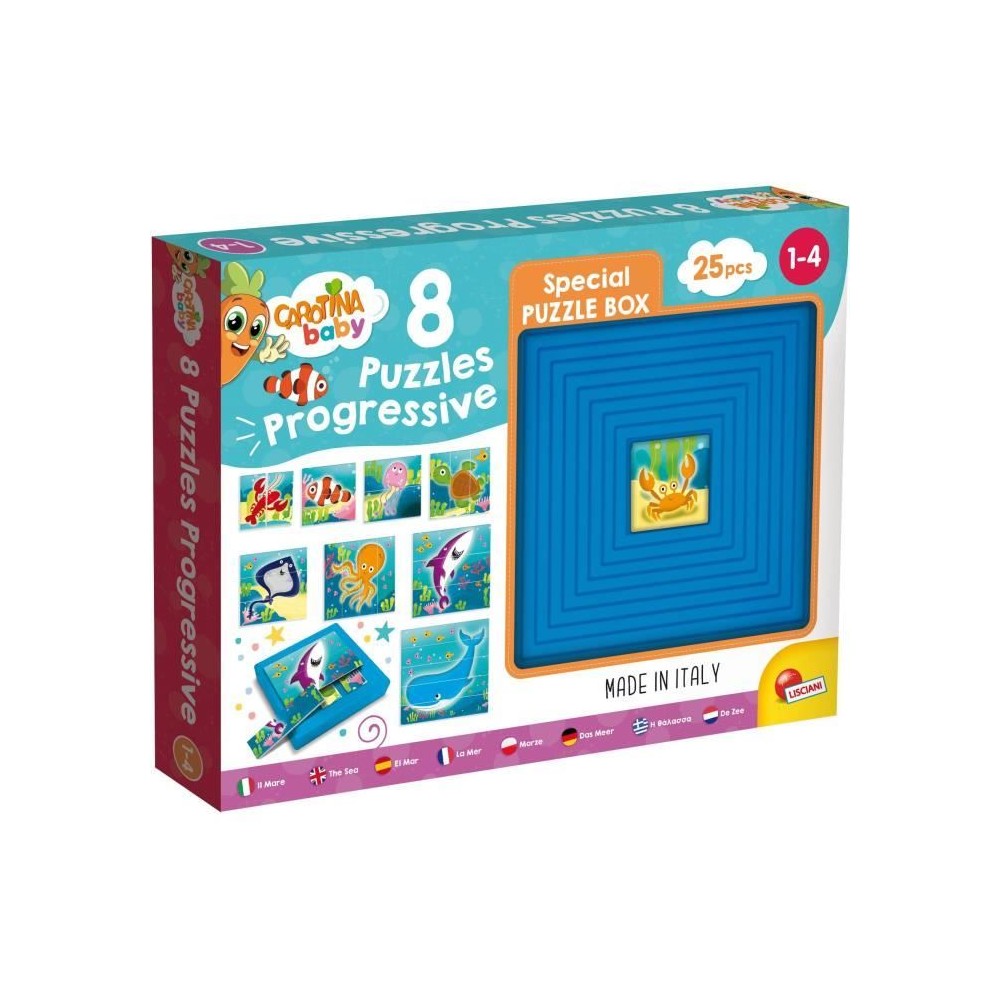 Puzzles progressifs La Mer Carotina Baby avec support auto-correctif -