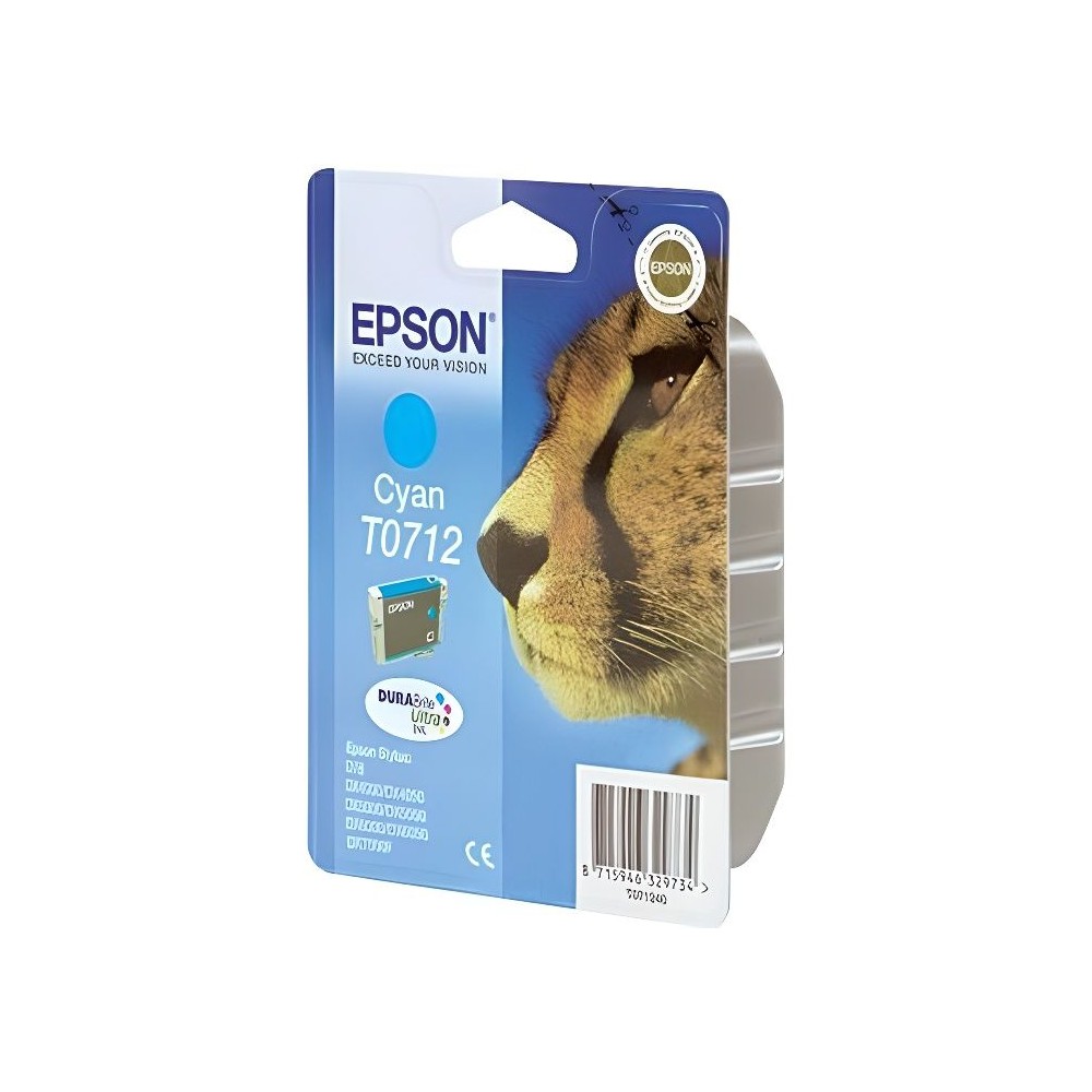 EPSON Cartouche d'encre T0712 Cyan - Guépard (C13T07124012)