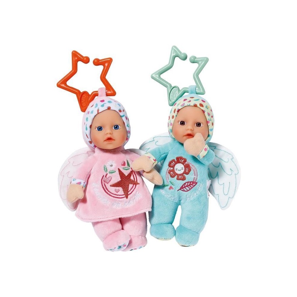 Baby Born - 2 Poupées chiffons Anges - 18cm - Peut se fixer - Hochet