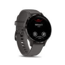 Montre GPS connectée - GARMIN - Venu 3S - 30,4mm (1,2) - Acier Gray, boîtier gris foncé et bracelet en silicone gris foncé