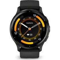 Montre GPS connectée - GARMIN - Venu 3 - WiFi - 35,4 mm (1,4) - Acier Gray, boîtier noir et bracelet en silicone noir