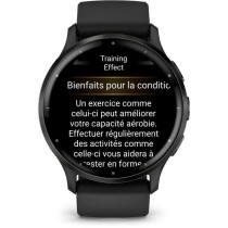 Montre GPS connectée - GARMIN - Venu 3 - WiFi - 35,4 mm (1,4) - Acier Gray, boîtier noir et bracelet en silicone noir