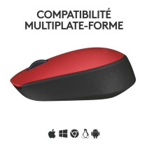 Souris - Sans Fil - Logitech - M171 - Ambidextre - Rouge