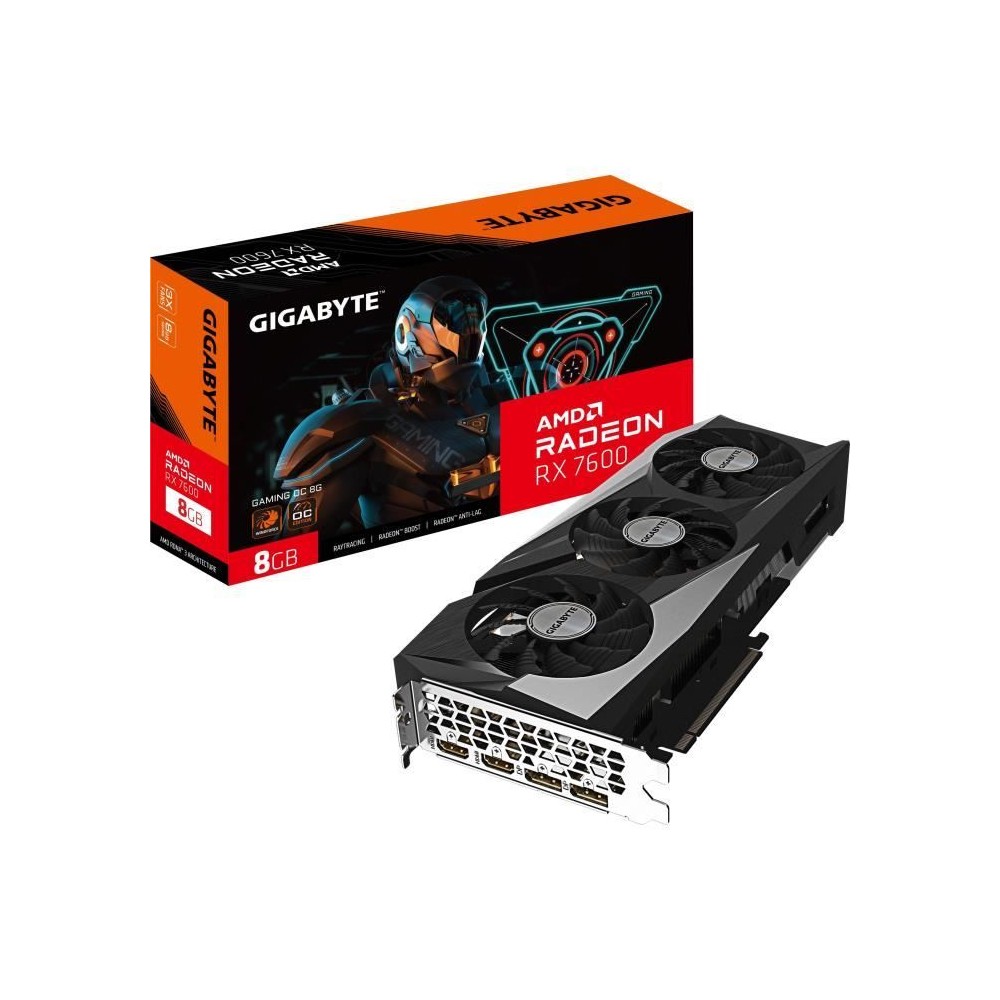 GIGABYTE - Carte Graphique - Radeon - RX 7600 GAMING OC 8G