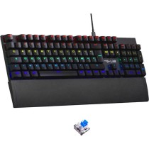 Clavier Gamer - The G-Lab - KEYZ CARBON E - Mécanique (Switch Bleu) - Rainbow - Low Profile - Repose Poignet - Filaire - Noir