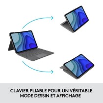 Clavier Folio Touch - LOGITECH - 1re, 2e, 3e et 4e générations -Gris