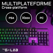 Clavier Gamer - The G-Lab - KEYZ CARBON E - Mécanique (Switch Bleu) - Rainbow - Low Profile - Repose Poignet - Filaire - Noir