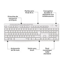 Ensemble clavier souris - Sans fil - Logitech - MK295 - Silencieux - A