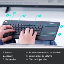 Clavier TV - Sans fil - Logitech - K400 Plus - Pavé tactile - AZERTY