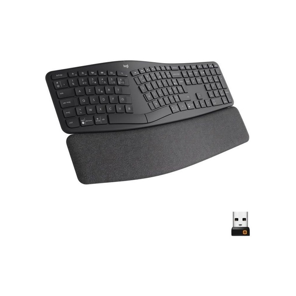 Clavier ergonomique - Sans fil - Logitech - ERGO K860 - AZERTY - Noir